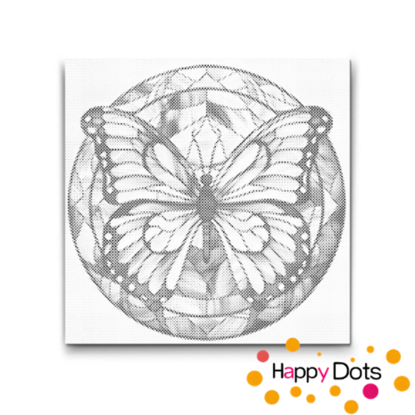 HappyDots DOT Painting Vlinder rond - Stippelschilderij 50x50cm