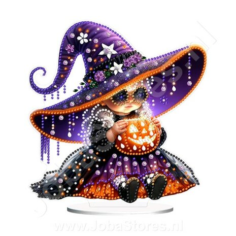 Diamond Painting Stehendes Halloween-Ornament Hexe (20cm)