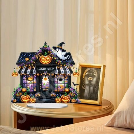 Diamond Painting Stehende Halloween-Ornament Süßwarenladen (20cm)