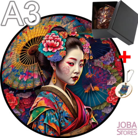 Holzfiguren Puzzle Japanische Dame